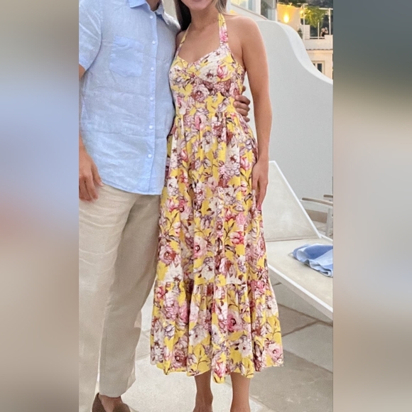 *SOLD* NWT ANTHRO | Halterneck Floral Midi Dress - Picture 5 of 9